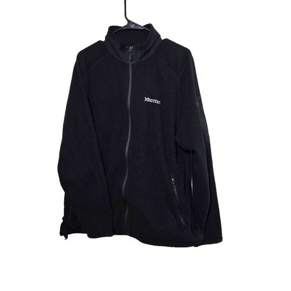 Marmot Polartec Fleece Jacket XL Mens Full Zip Black Outdoors Hiking Camping - Picture 1 of 16